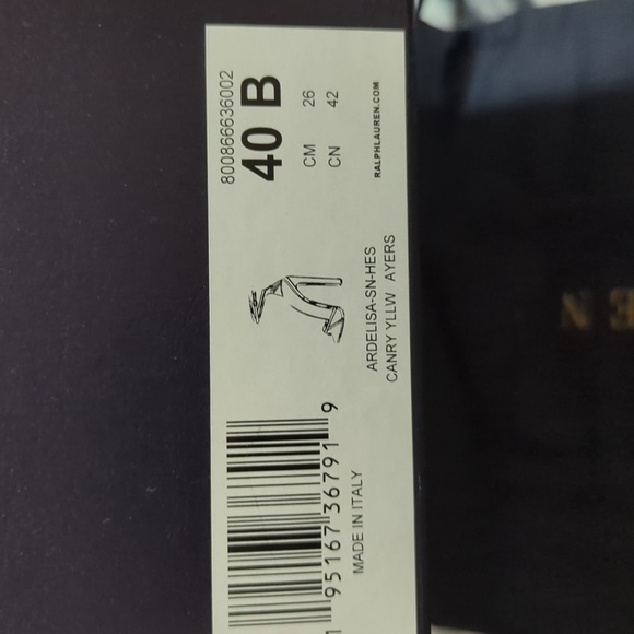 Ralph Lauren Purple Label ARDELISA-SN-HES canry yellow Women's Heels. Size 40B. - Picture 6 of 14